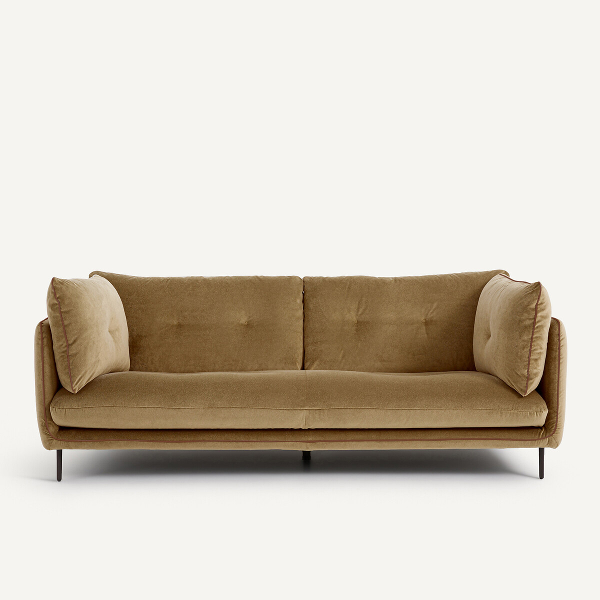 Καναπές από λινό βελούδο Μ106xΠ221xΥ80cm