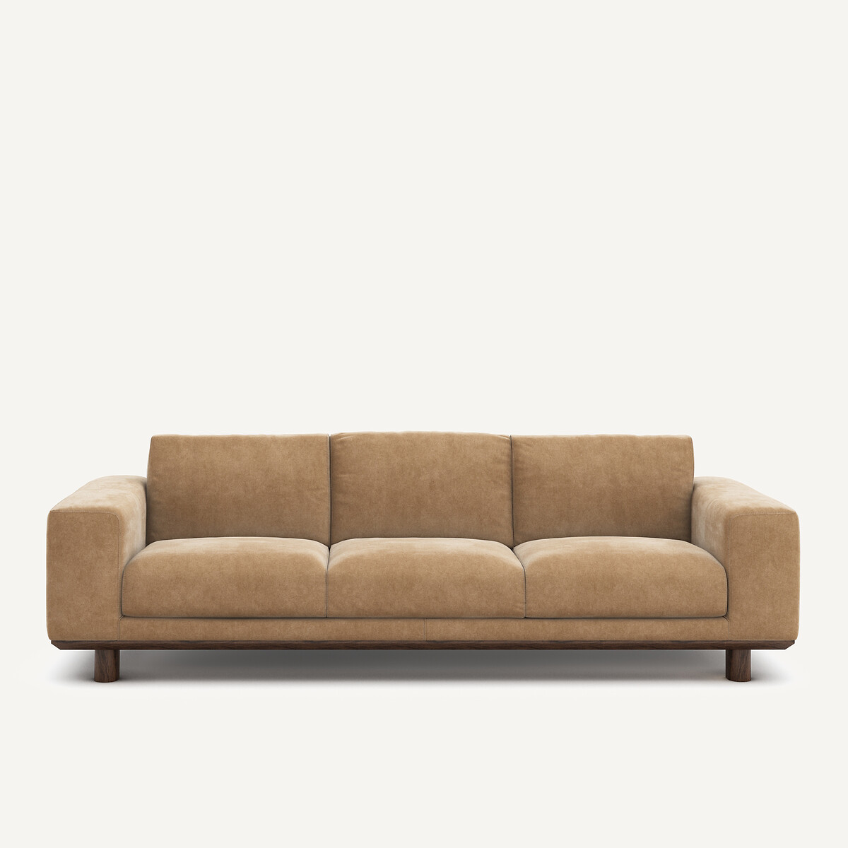 Καναπές από βελούδο stonewashed Μ97xΠ212xΥ72cm