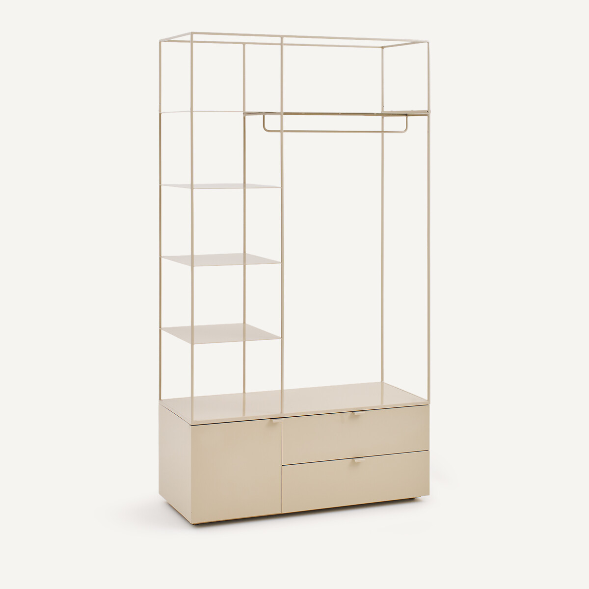 Ανοιχτή ντουλάπα από μεταλλικό σίδηρο και MDF με καπλαμά ή λάκα Μ110xΠ203xΥ47cm