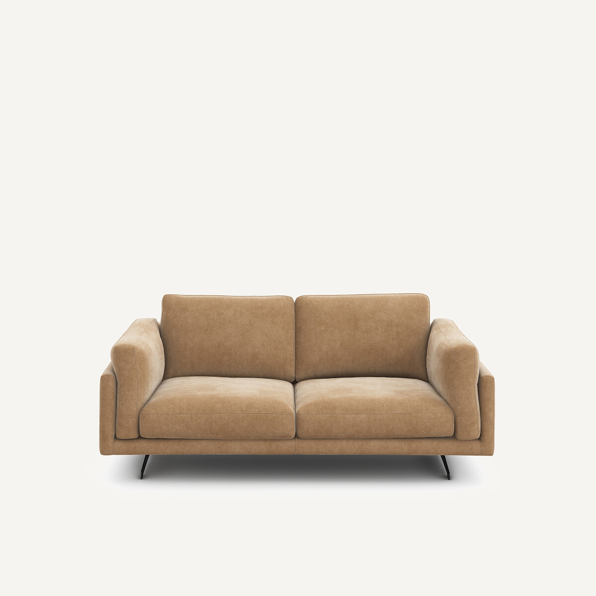 Διθέσιος καναπές από βαμβακερό βελούδο stonewashed Μ99xΠ188xΥ82cm
