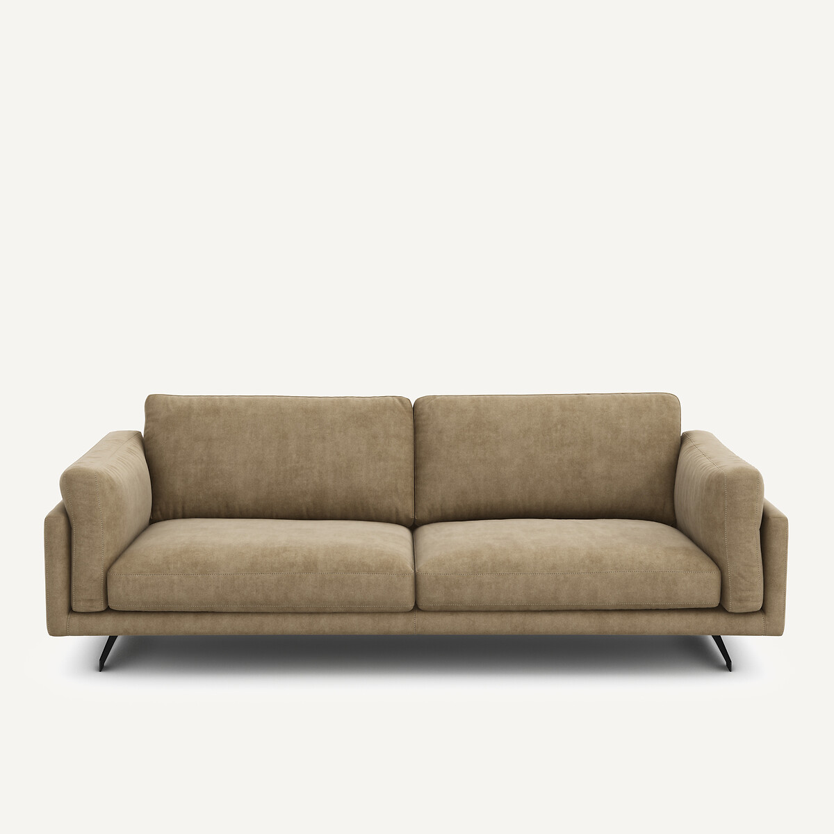 Καναπές από βελούδο stonewashed Μ99xΠ213xΥ82cm