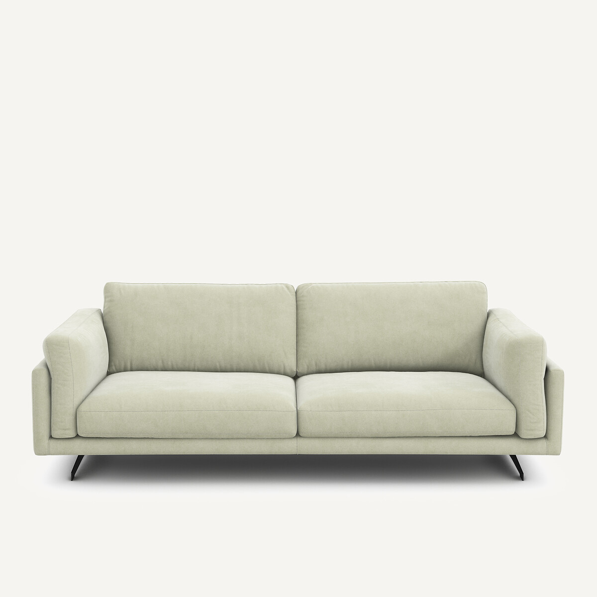 Καναπές από βελούδο stonewashed Μ99xΠ213xΥ82cm