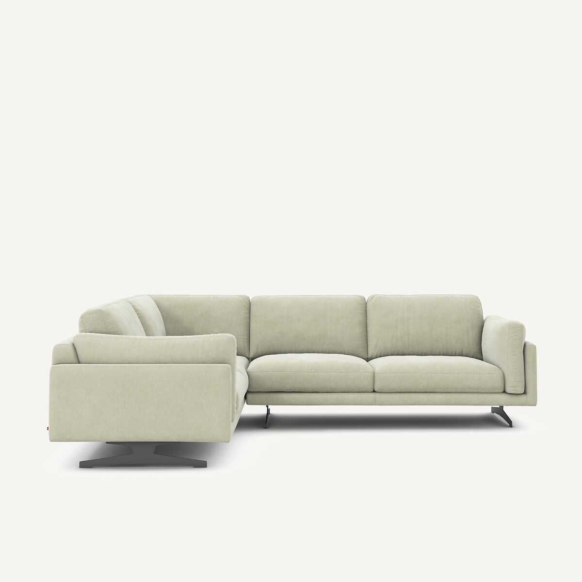 Γωνιακός καναπές από βελούδο stonewashed Μ227xΠ289xΥ82cm