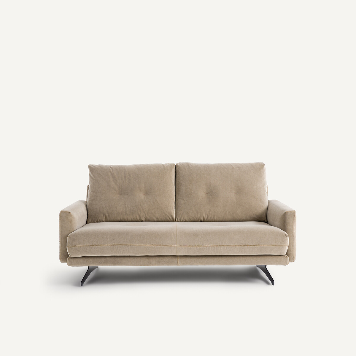 Καναπές 2 θέσεων από βελούδο stonewashed Μ95xΠ161xΥ81cm