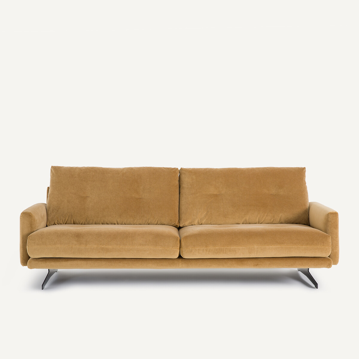 Καναπές από λινό βελούδο Μ95xΠ201xΥ81cm