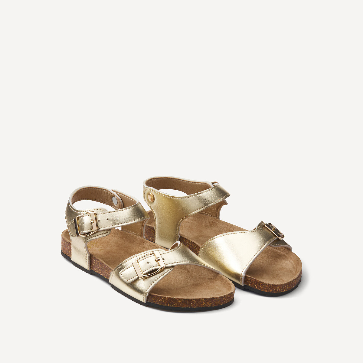 Μεταλλικά σανδάλια με διπλή αγκράφα