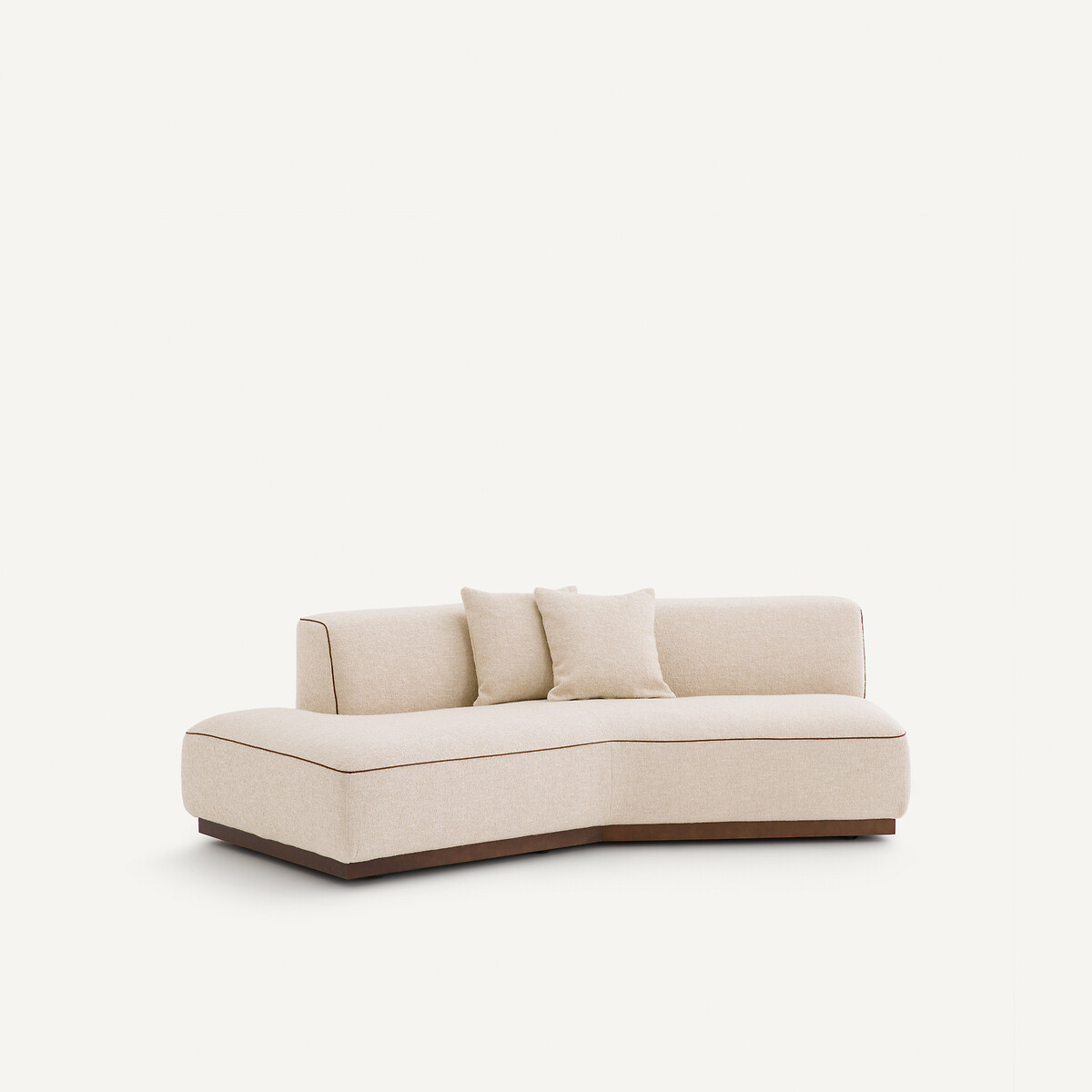 Καναπές μικρός αριστερός με υφή μπουκλέ Μ143xΠ221xΥ67cm