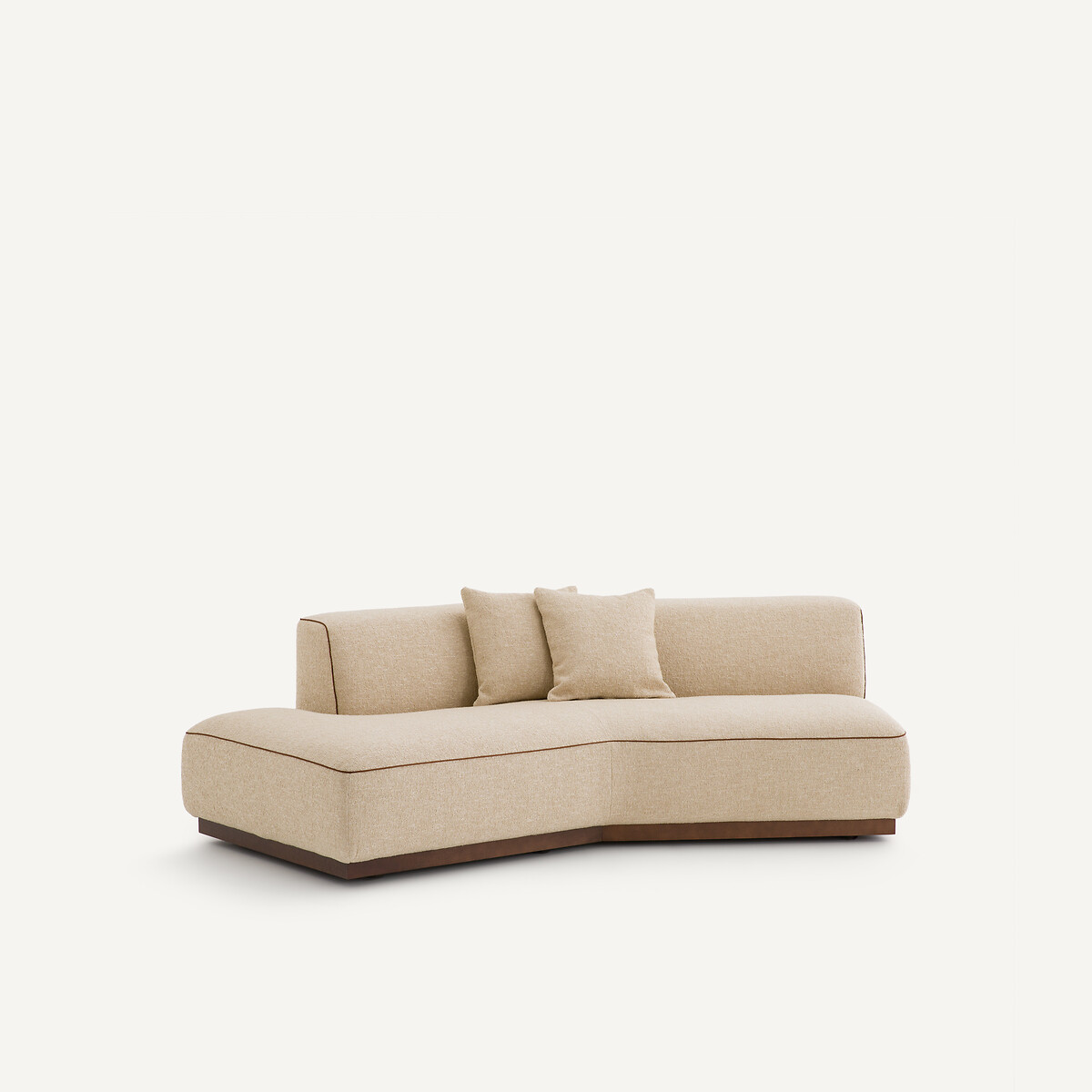 Καναπές μικρός αριστερός με υφή μπουκλέ Μ143xΠ221xΥ67cm