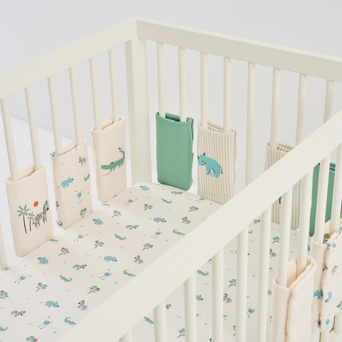 La Redoute Interieurs Προστατευτικό κρεβατιού από βαμβάκι με στάμπα ζωάκια 180x40 cm