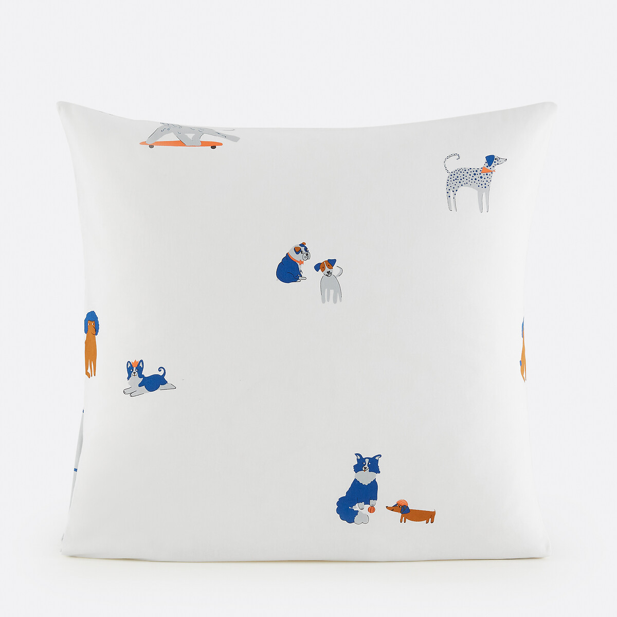 Παιδική μαξιλαροθήκη από πλυμένο βαμβάκι με σχέδιο σκυλάκια 50x70 cm