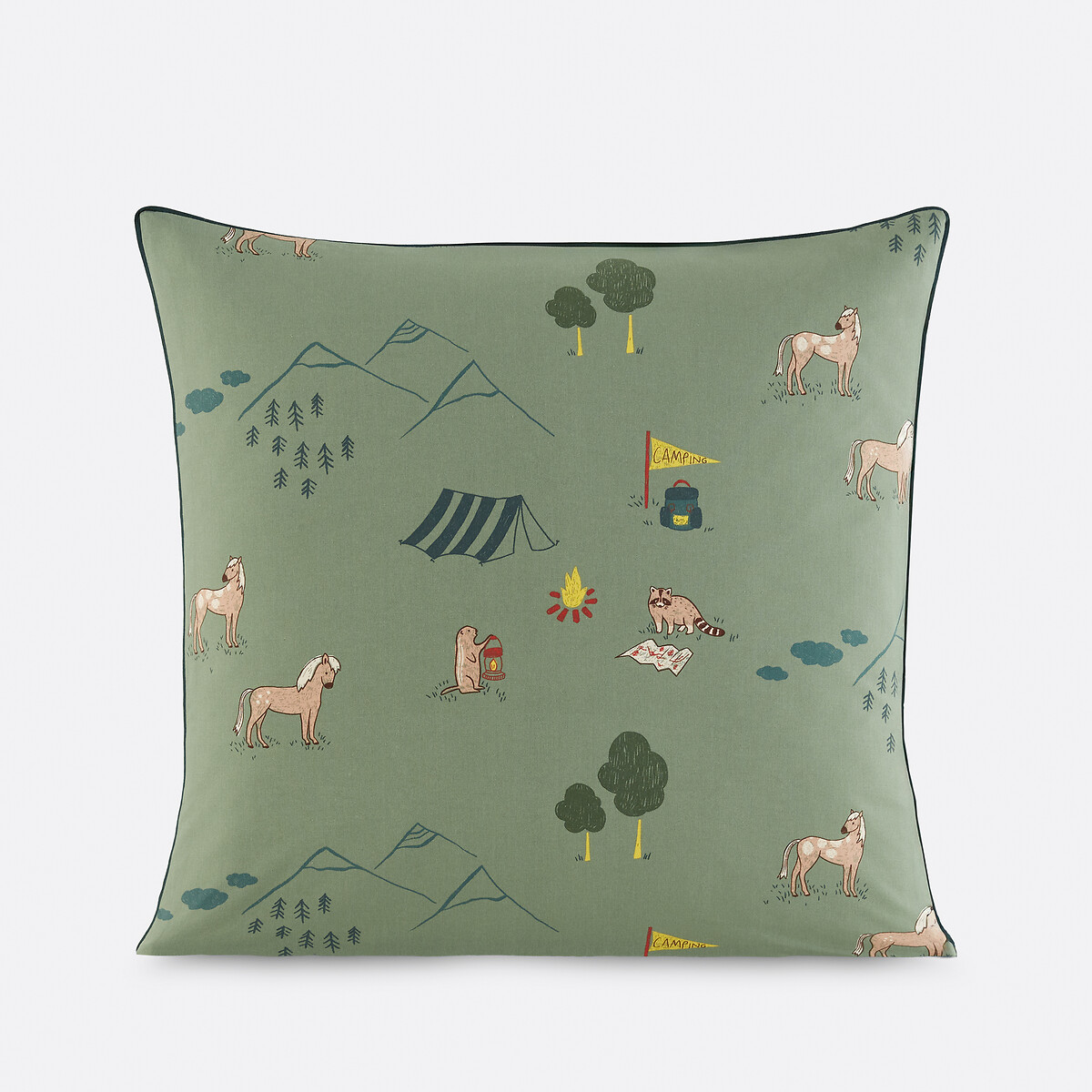 Παιδική μαξιλαροθήκη από βαμβάκι με στάμπα ζώα 50x70 cm