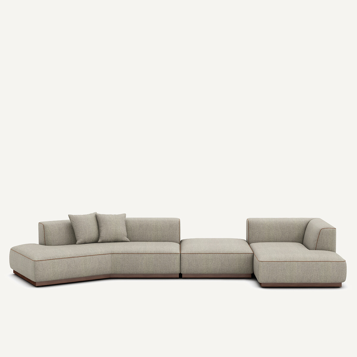 Γωνιακός καναπές δεξιός σε ύφασμα τουίντ Μ152xΠ416xΥ67cm