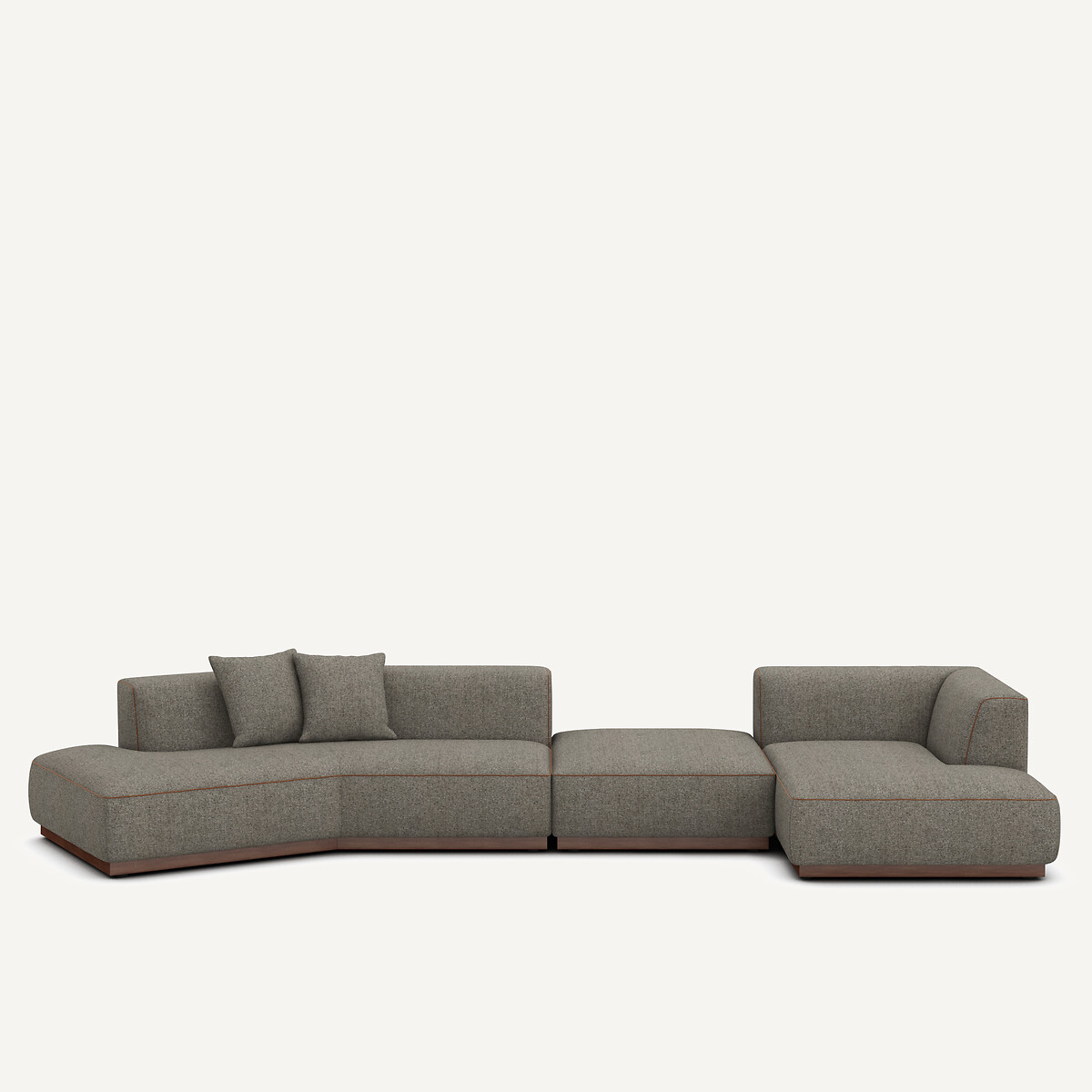 Γωνιακός καναπές δεξιός σε ύφασμα τουίντ Μ152xΠ416xΥ67cm