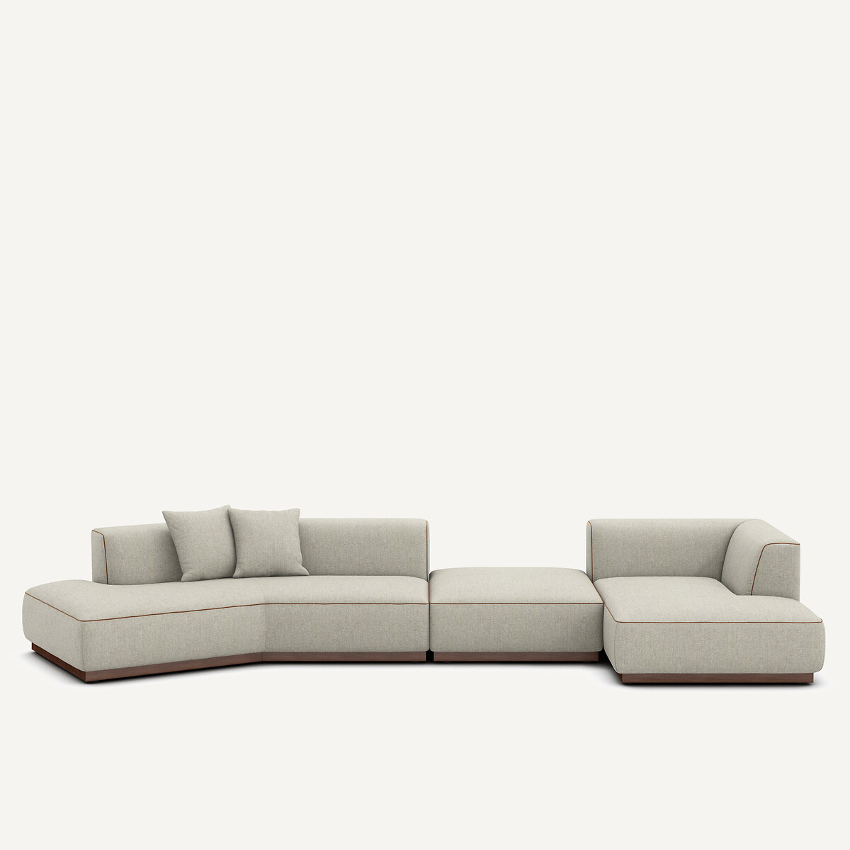 Γωνιακός καναπές δεξιός σε ύφασμα τουίντ Μ152xΠ416xΥ67cm