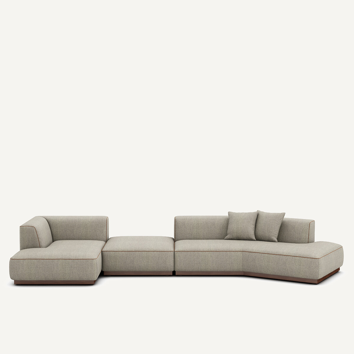 Γωνιακός καναπές αριστερός με ύφασμα τουίντ Μ152xΠ416xΥ67cm