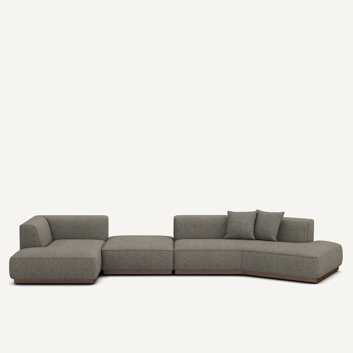 Γωνιακός καναπές αριστερός με ύφασμα τουίντ Μ152xΠ416xΥ67cm