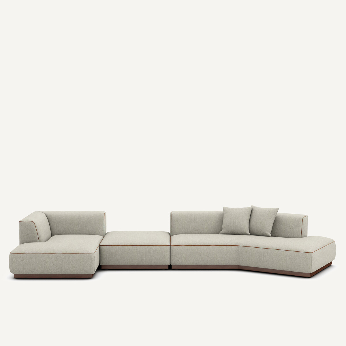 Γωνιακός καναπές αριστερός με ύφασμα τουίντ Μ152xΠ416xΥ67cm