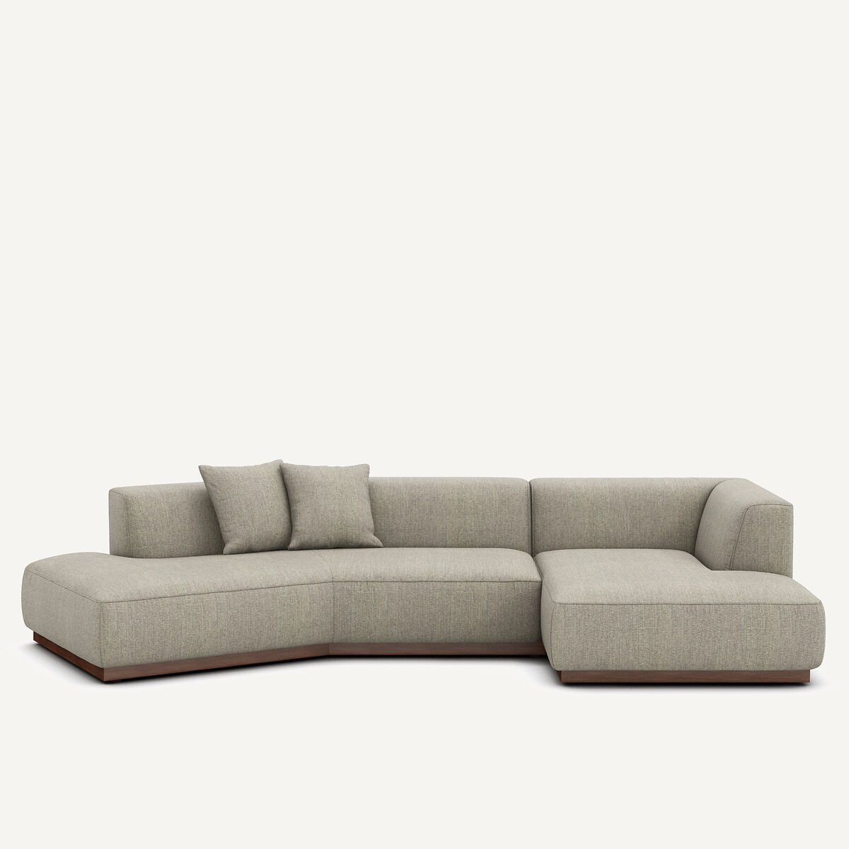 Γωνιακός καναπές δεξιός XL με υποπόδιο με υφασμάτινη επένδυση Μ152xΠ323xΥ67cm