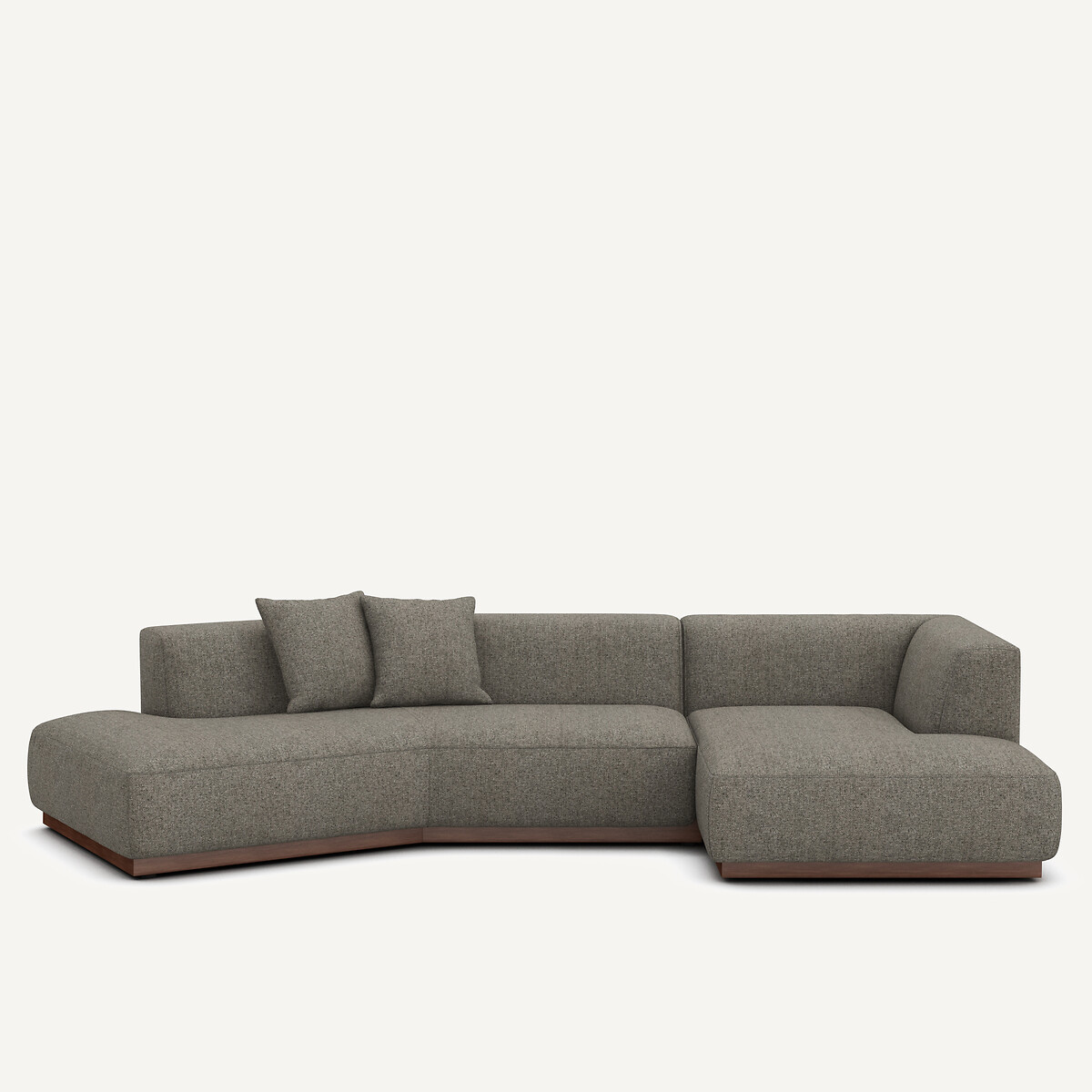 Γωνιακός καναπές δεξιός XL με υποπόδιο με υφασμάτινη επένδυση Μ152xΠ323xΥ67cm