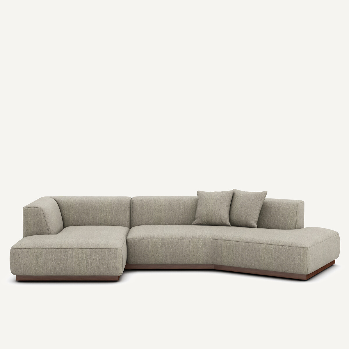 Καναπές γωνιακός XL αριστερός με υποπόδιο με ύφασμα τουίντ Μ152xΠ323xΥ67cm