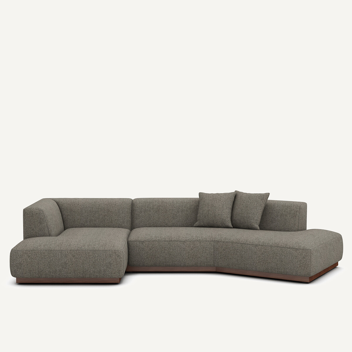 Καναπές γωνιακός XL αριστερός με υποπόδιο με ύφασμα τουίντ Μ152xΠ323xΥ67cm