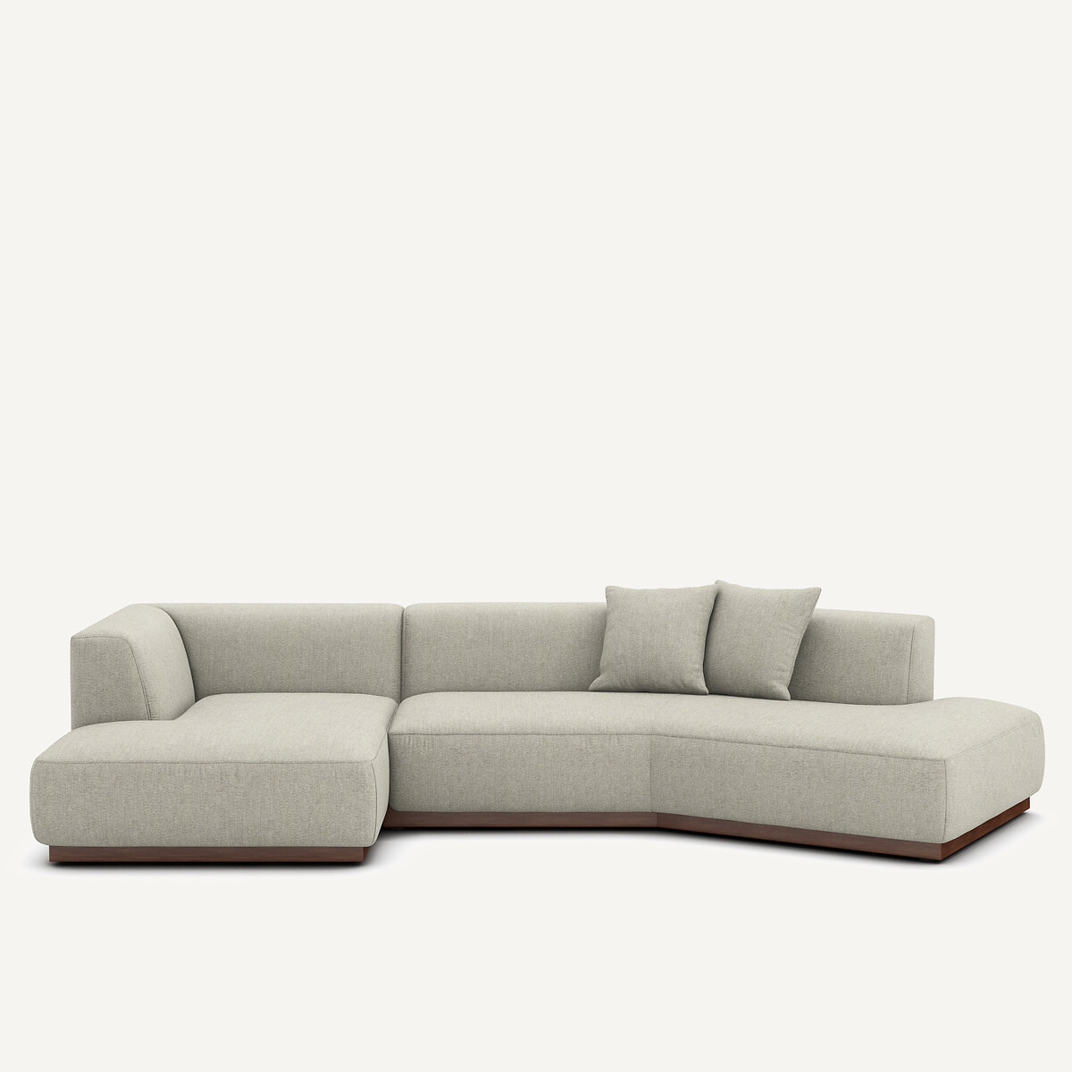 Καναπές γωνιακός XL αριστερός με υποπόδιο με ύφασμα τουίντ Μ152xΠ323xΥ67cm