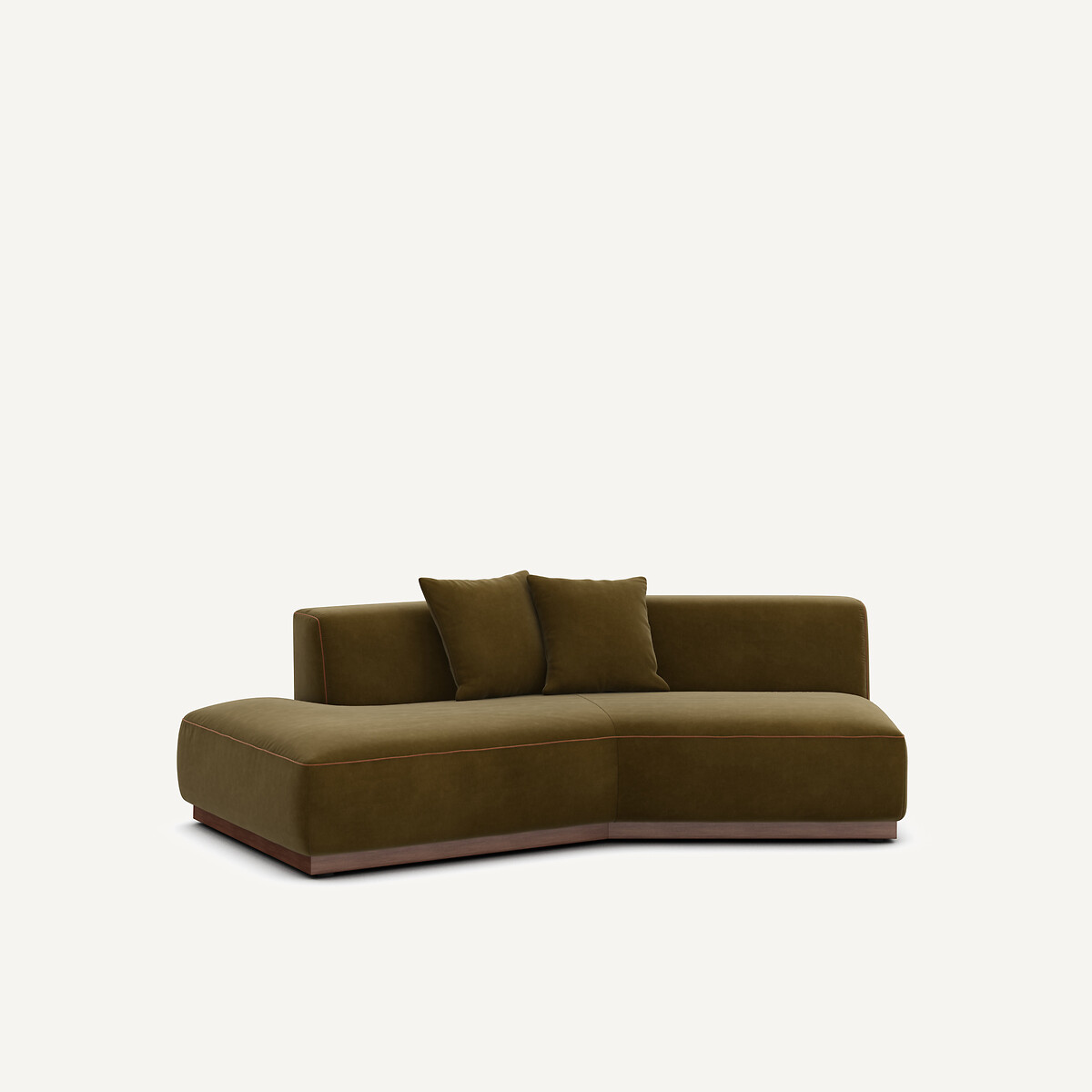 Γωνία καναπέ αριστερή από βελούδο Μ143xΠ221xΥ67cm