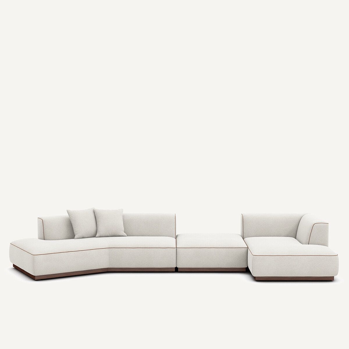 Γωνιακός καναπές δεξιός ανοιχτός από λινό βελούδο Μ152xΠ416xΥ67cm