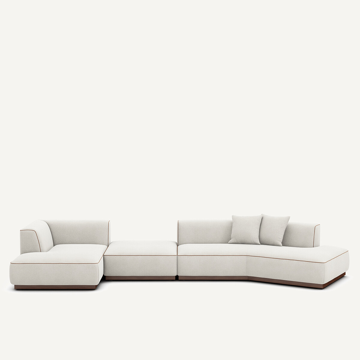 Γωνιακός καναπές αριστερός από λινό βελούδο Μ152xΠ416xΥ67cm