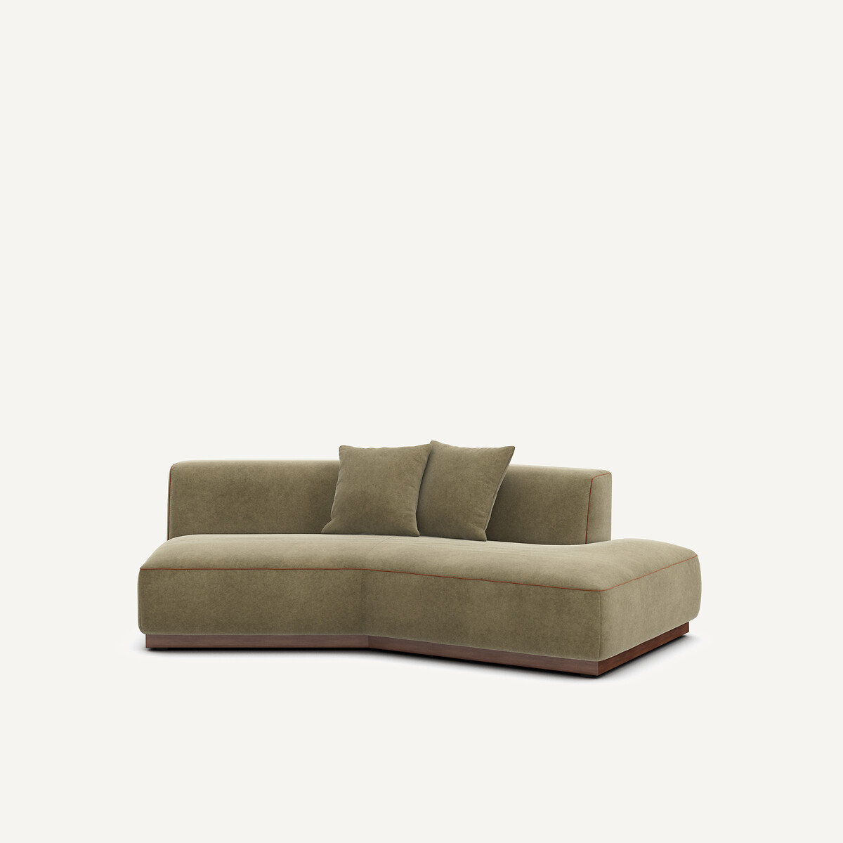 Γωνία καναπέ δεξιά από λινό βελούδο Μ143xΠ221xΥ67cm