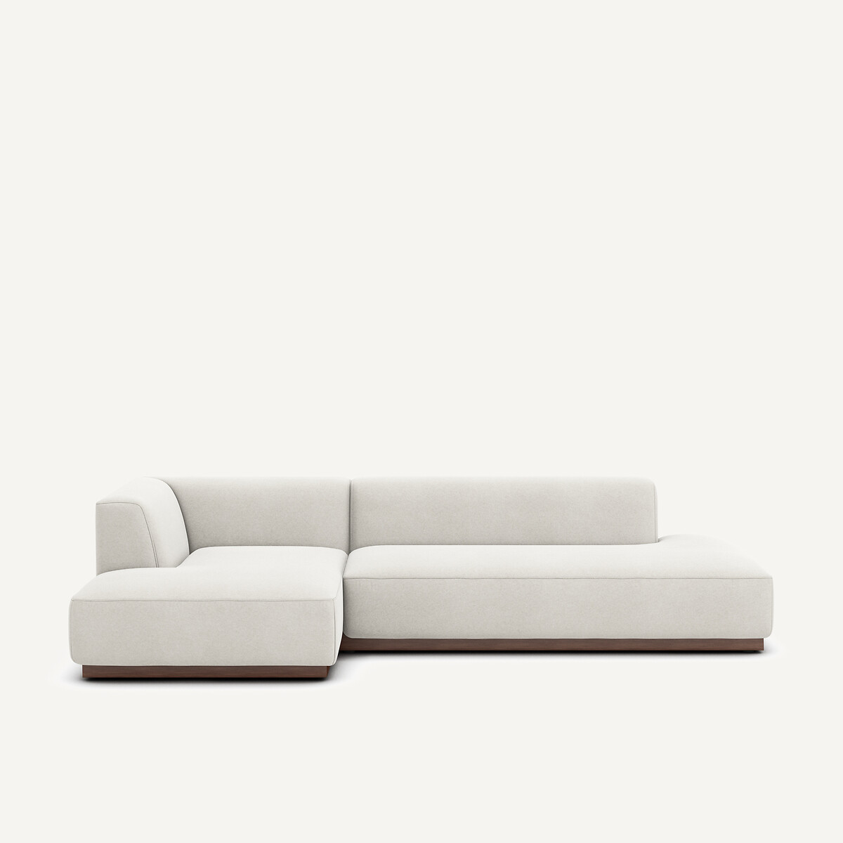 Γωνιακός καναπές XL αριστερός από λινό βελούδο Μ152xΠ282xΥ67cm