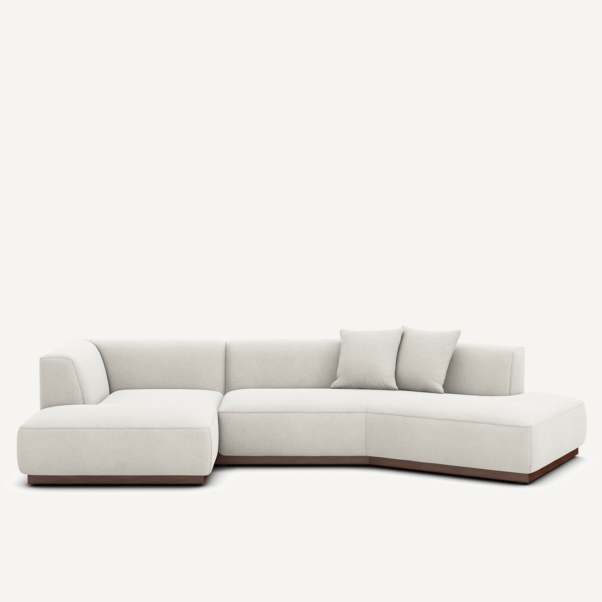 Γωνιακός καναπές αριστερός από λινό βελούδο Μ152xΠ323xΥ67cm