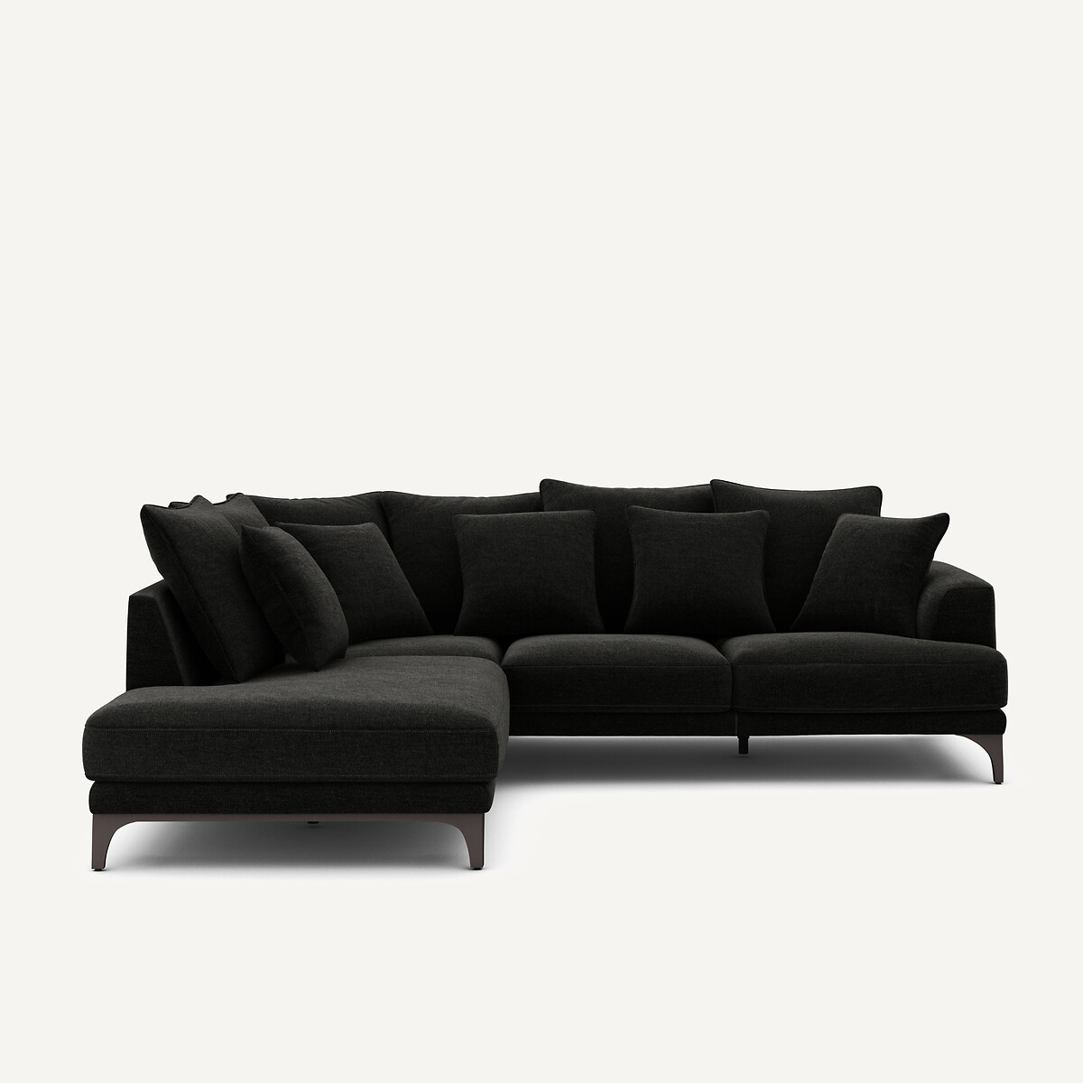 Γωνιακός καναπές με υφασμάτινη επένδυση Μ222xΠ258xΥ84cm