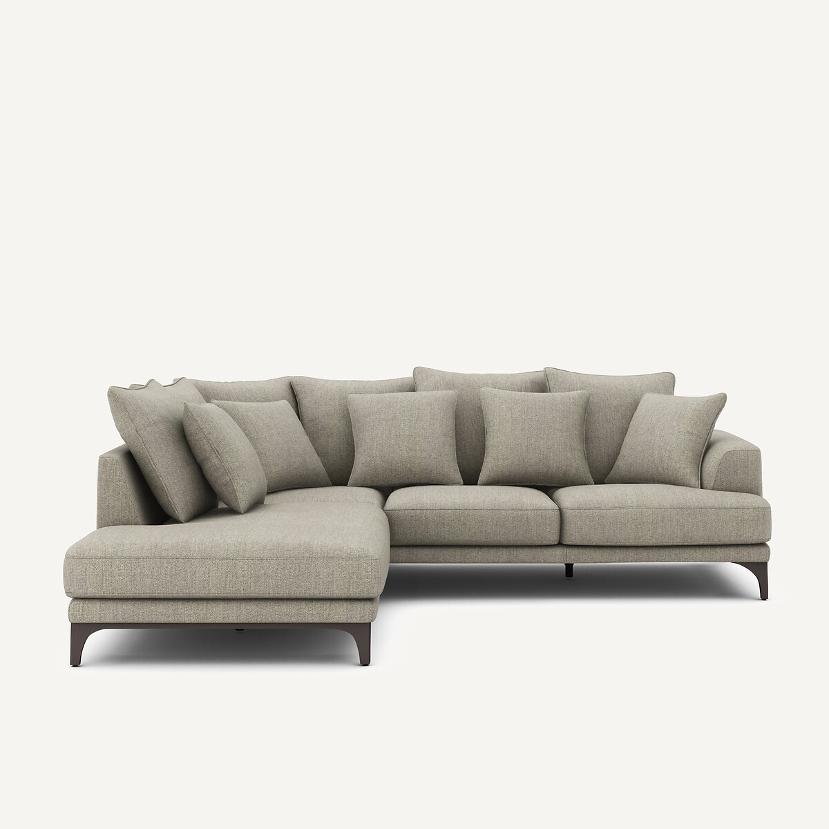 Γωνιακός καναπές από tweed ύφασμα Μ222xΠ258xΥ84cm