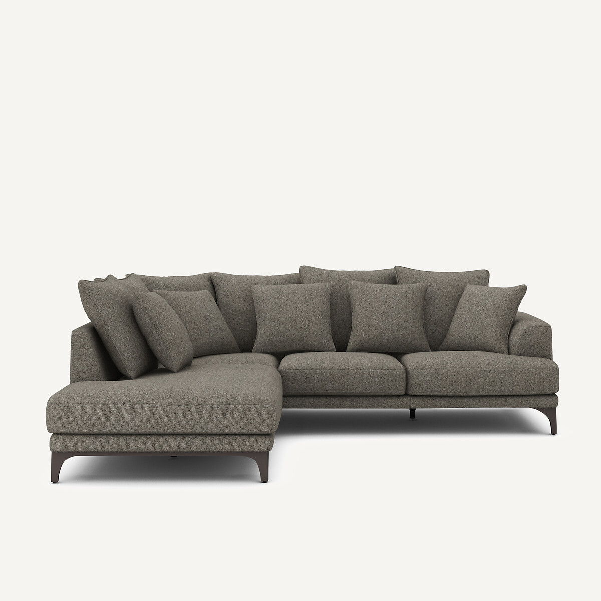 Γωνιακός καναπές από tweed ύφασμα Μ222xΠ258xΥ84cm