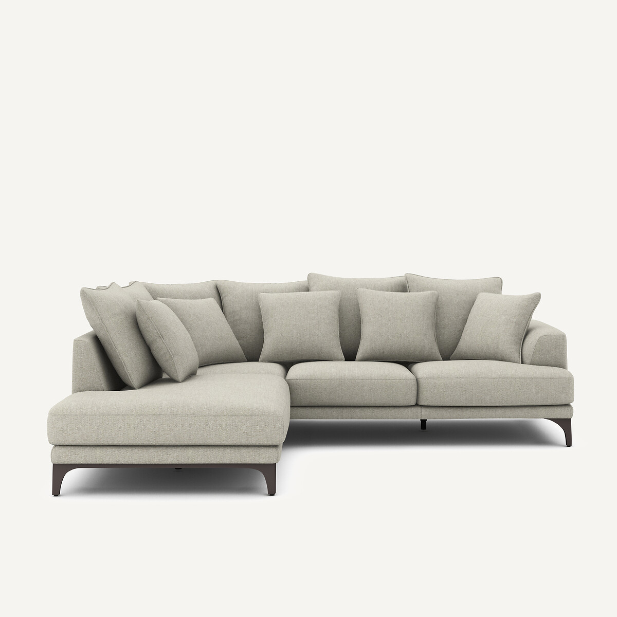 Γωνιακός καναπές από tweed ύφασμα Μ222xΠ258xΥ84cm