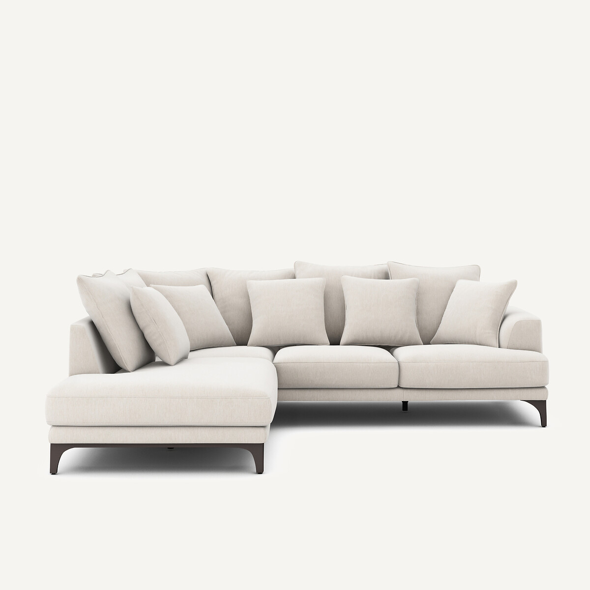 Γωνιακός καναπές από βελούδινο chenille Μ222xΠ258xΥ84cm