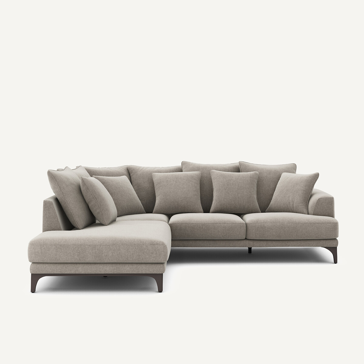 Γωνιακός καναπές από βελούδινο chenille Μ222xΠ258xΥ84cm