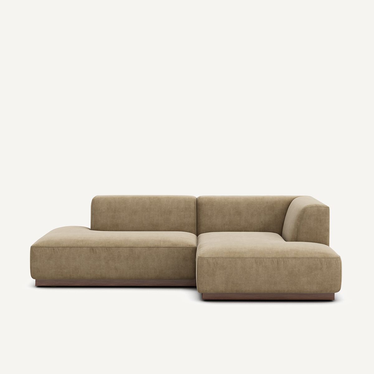 Γωνιακός καναπές δεξιός σε stonewashed βελούδο Μ152xΠ232xΥ67cm