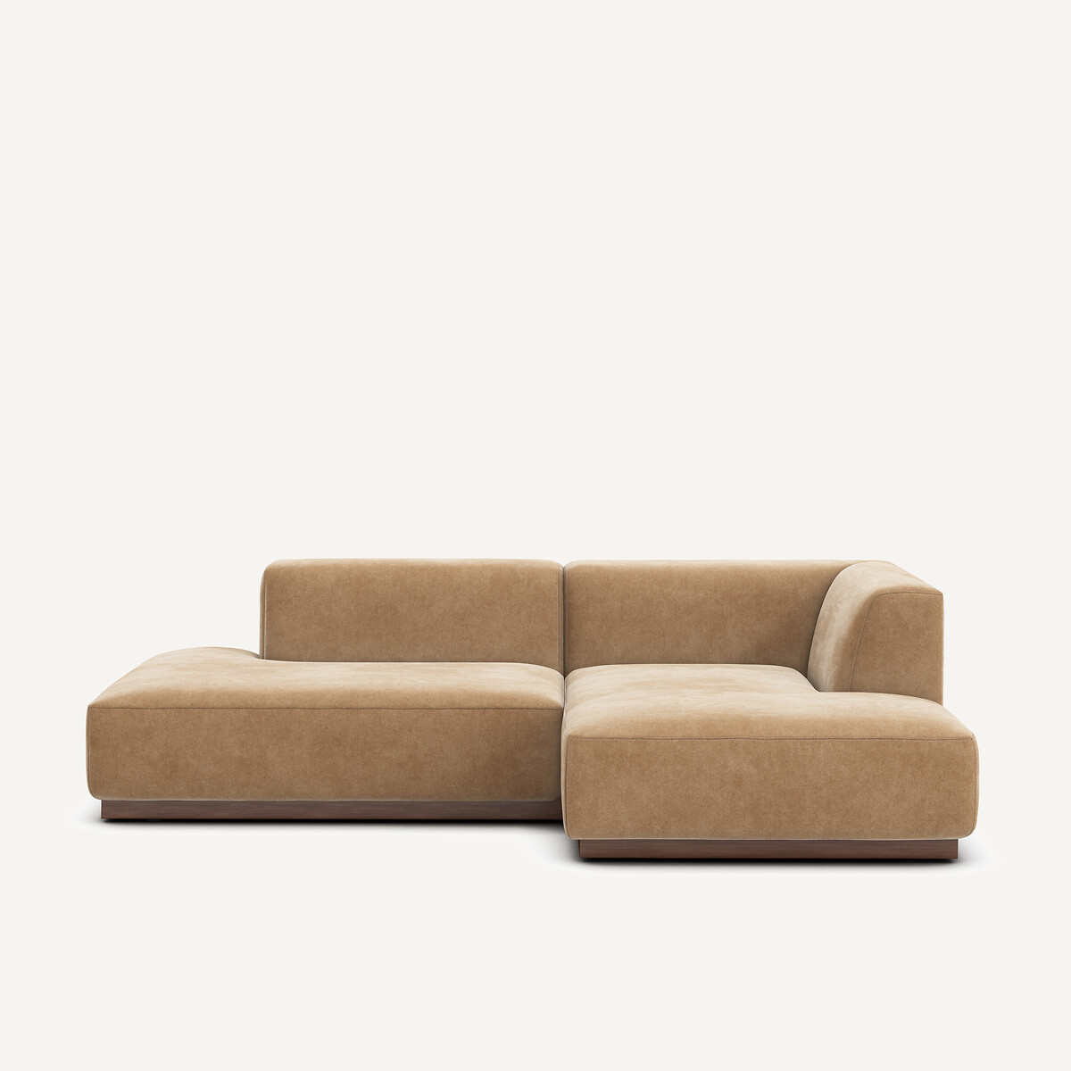 Γωνιακός καναπές δεξιός σε stonewashed βελούδο Μ152xΠ232xΥ67cm