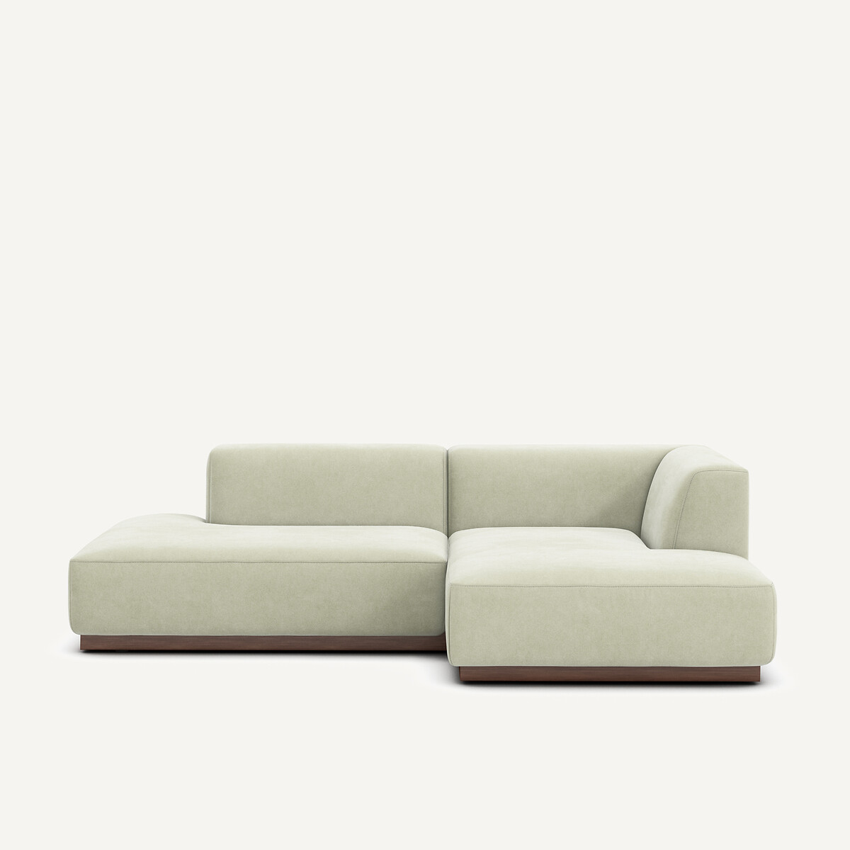 Γωνιακός καναπές δεξιός σε stonewashed βελούδο Μ152xΠ232xΥ67cm