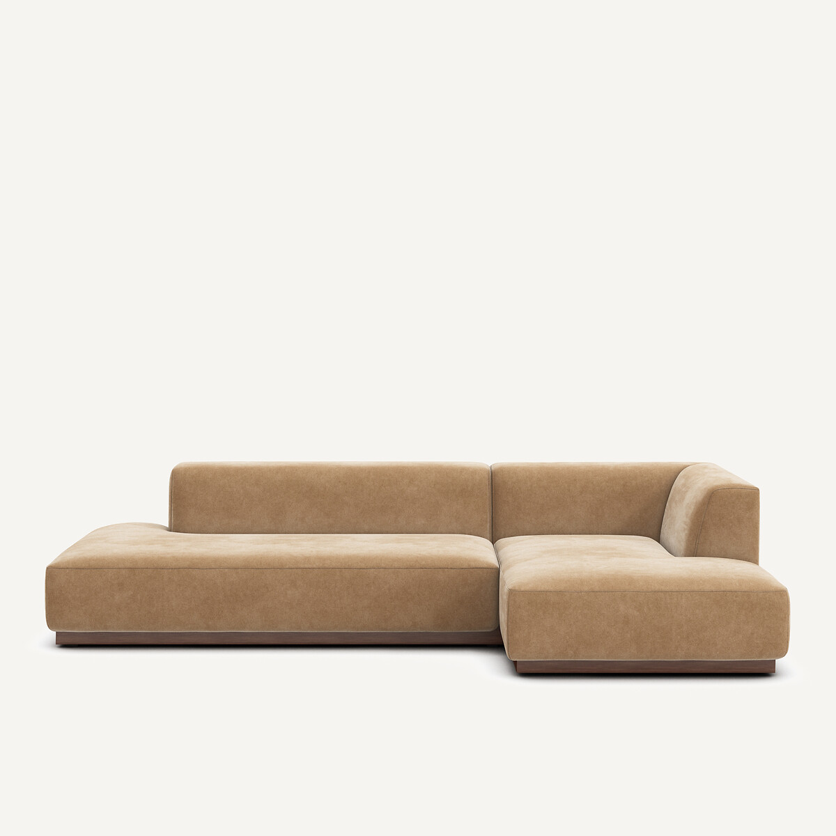 Γωνιακός καναπές δεξιός XL από βελούδο stonewashed Μ152xΠ282xΥ67cm