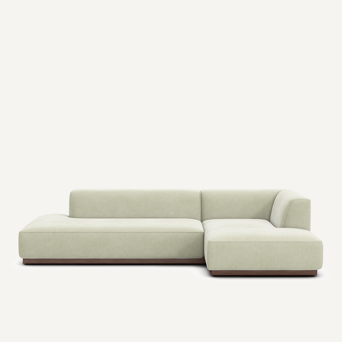 Γωνιακός καναπές δεξιός XL από βελούδο stonewashed Μ152xΠ282xΥ67cm