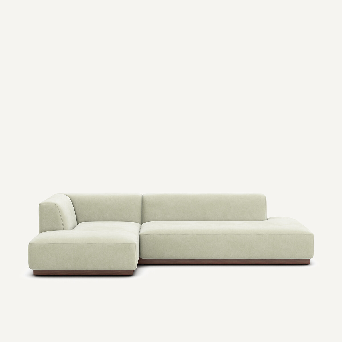 Γωνιακός XL καναπές αριστερός από βελούδο stonewashed Μ152xΠ282xΥ67cm