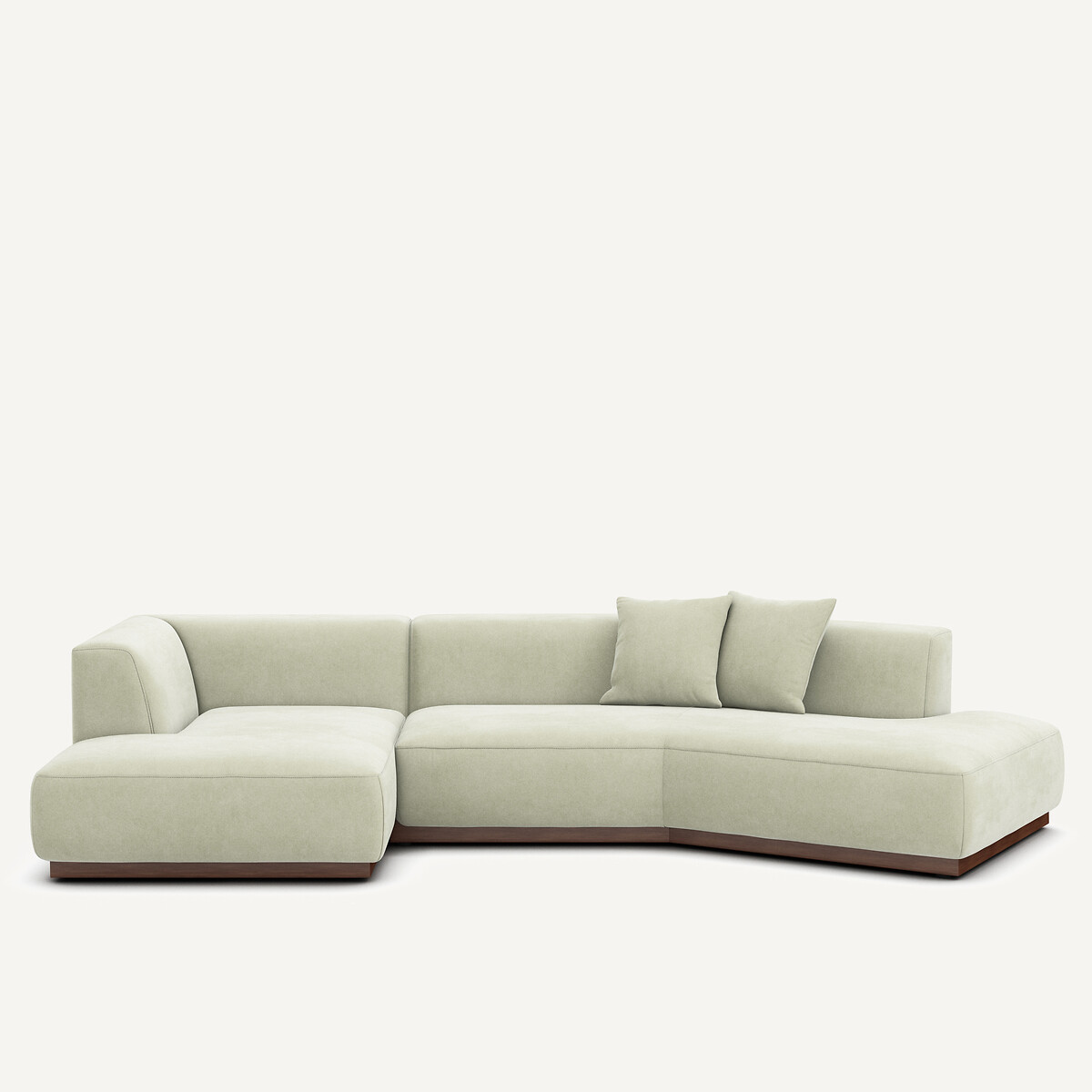 Γωνιακός αριστερός καναπές ανοικτός από βελούδο stonewashed Μ152xΠ323xΥ67cm