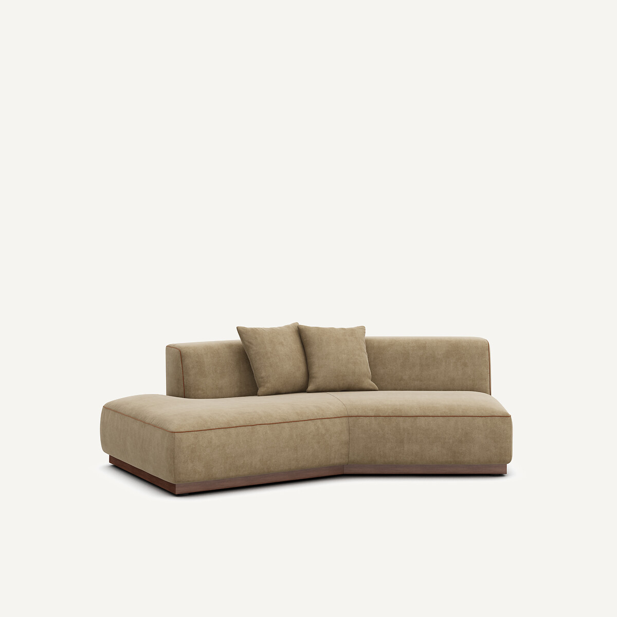 Γωνία καναπέ αριστερή από βελούδο stonewashed Μ143xΠ221xΥ67cm