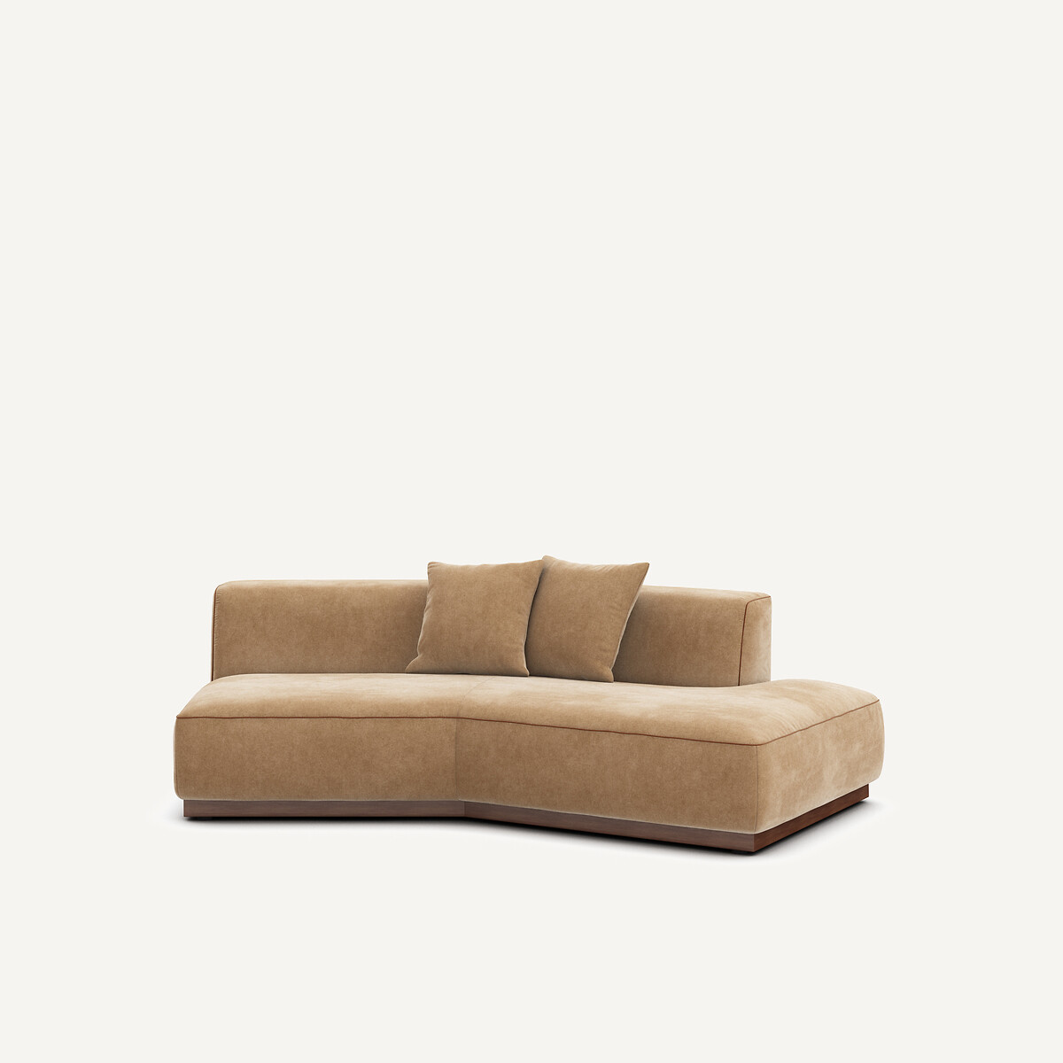 Γωνία καναπέ δεξιά από βελούδο stonewashed Μ143xΠ221xΥ67cm