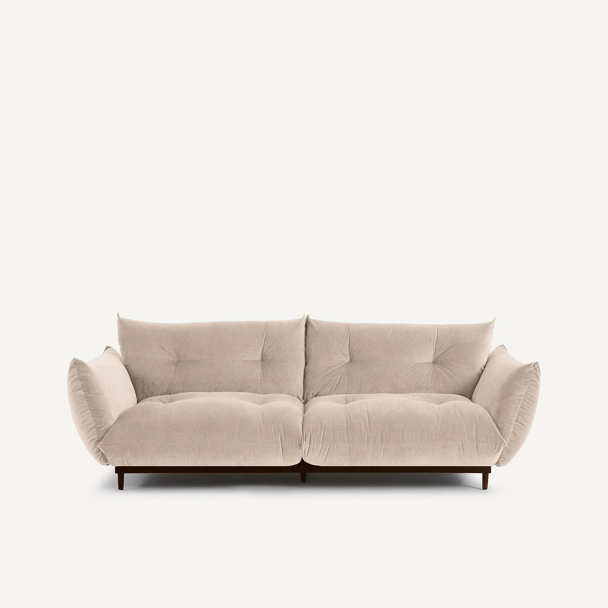 Καναπές 3 θέσεων από πετροπλυμένο βελούδο Μ105xΠ236xΥ88cm