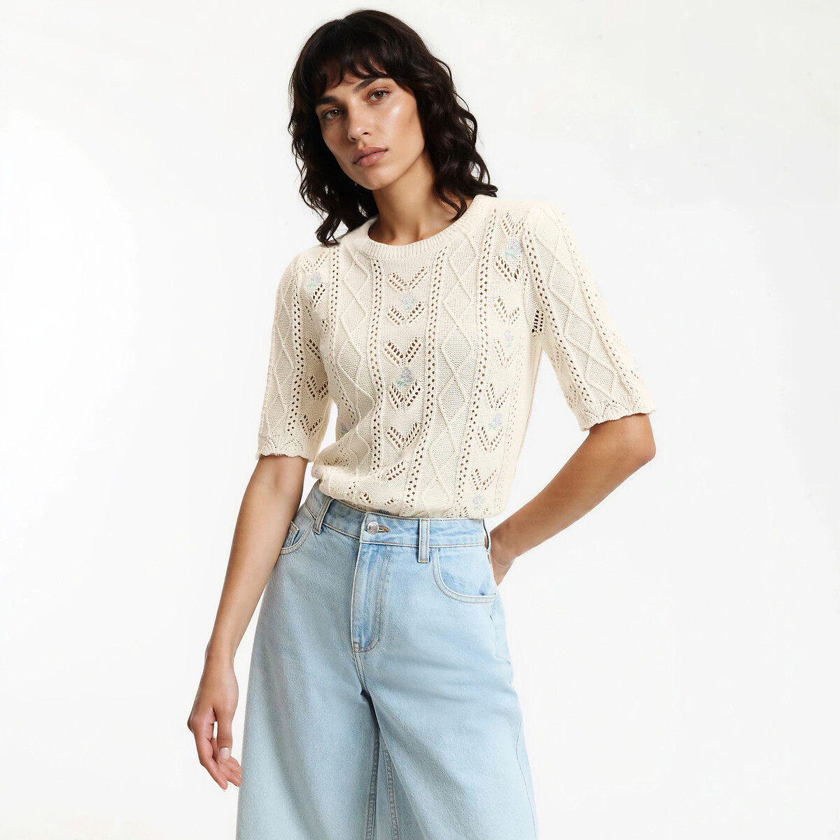 La Redoute Collections Πουλόβερ με στρογγυλή λαιμόκοψη