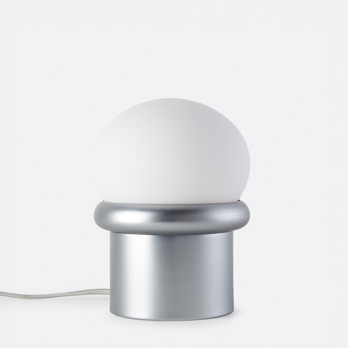 Επιτραπέζιο φωτιστικό από χρωμιωμένο μέταλλο και οπαλίνα